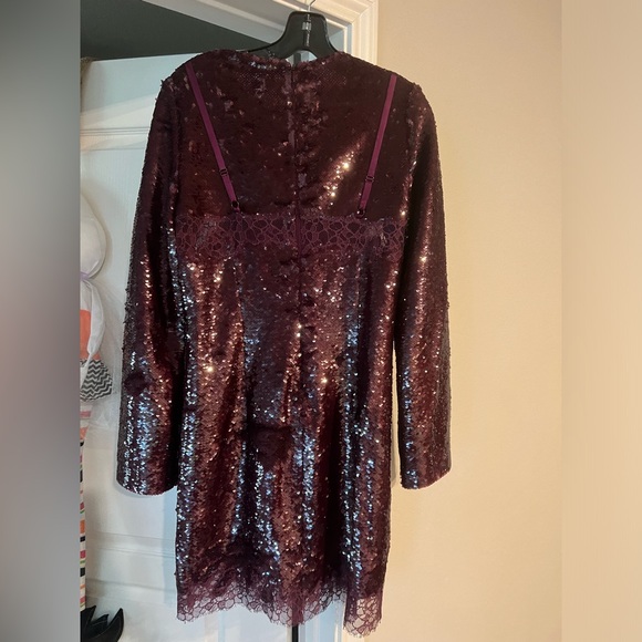 Jonathan Simkhai Burgundy Sequin Cocktail Dress NWT - Picture 3 of 8